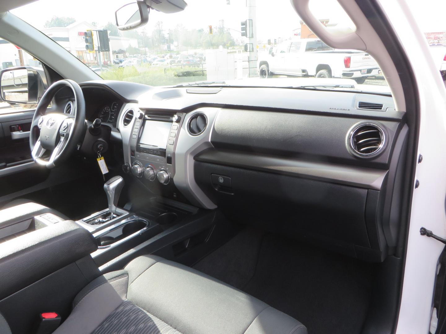 2019 White /BLACK Toyota Tundra SR5 5.7L V8 CrewMax 4WD (5TFDY5F19KX) with an 5.7L V8 DOHC 32V engine, 6A transmission, located at 2630 Grass Valley Highway, Auburn, CA, 95603, (530) 508-5100, 38.937893, -121.095482 - Clean leveled Tundra with 20" Fuel Maverick wheels, Nitto Ridge Grappler tires, N-Fab running boards, Snug Top camper shell with Yakima racks. - Photo#47